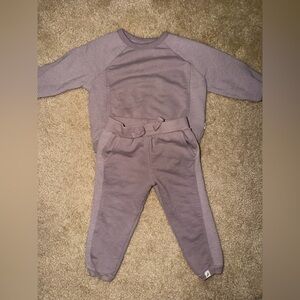 Easy Peasy Baby Girls 18M Mauve Purple Ribbed 2pc Sweatshirt & Jogger Set
